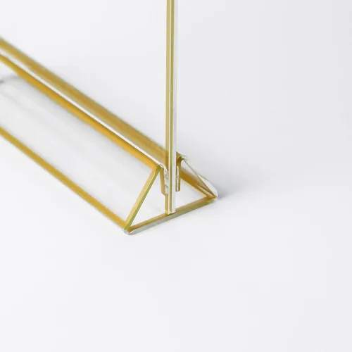 Miniatura 6 de UNIQOOO Soportes acrílicos para letreros con borde dorado, vista de retrato, paquete de 12 unidades, marco transparente de doble cara de 5 x 7