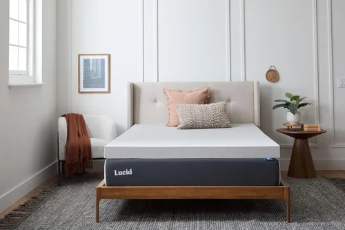 Miniatura 11 de Espuma viscoelástica de gel de 3 pulgadas para poner arriba del colchón, marca Lucid, Memory Foam, Azul Gel Azul