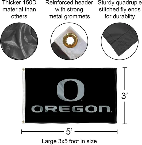 Miniatura 2 de Bandera negra de Oregon de 3 x 5