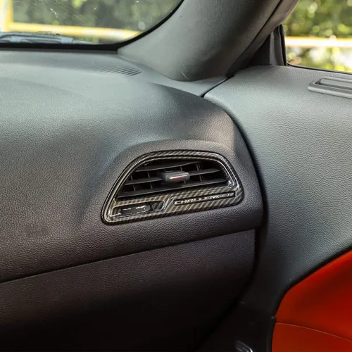 Miniatura 4 de Voodonala para Consolas Centrales de Fibra de Carbono ABS Challenger, Recorte de Cubierta de Salida de Aire Acondicionado para 2015-2023+ Dodge