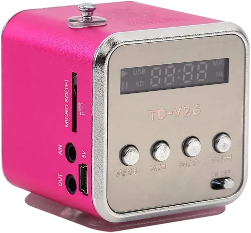 Mini música de altavoz, FM Radio PC Soporte de moda Reproductor de CD estéreo portátil Radio portátil con la mejor tarjeta TF y disco U verde ()