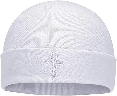 Miniatura 3 de ESTAMICO Baby Boys Girls Christening Hat with Embroidered Cross