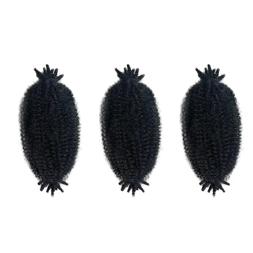Miniatura 35 de Trenzas de pelo rizado anudadas a crochet estilo afro Marley, 12 pulgadas, pelo pre-separado y trenzado en resorte, trenzas de pelo afro rizado y 4#