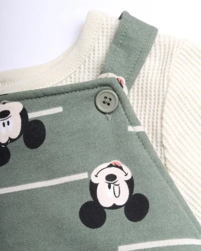 Miniatura 3 de Disney Conjunto general de Mickey Mouse para bebés y niños pequeños, 2 piezas, mameluco con camisa de manga larga (2T-4T)