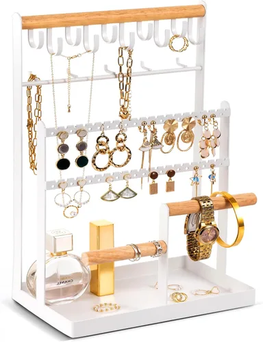 Miniatura 11 de ProCase Organizador de Joyas Soporte Organizador de Collares Soporte para Aretes, Soporte de Joyería de 6 Niveles Soporte para Collares con 15