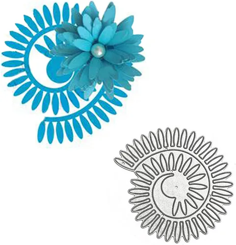 Troqueles de metal de flores en espiral 3D, guirnalda de flores de margarita, plantillas cortadas para manualidades, álbumes de recortes, fotos,
