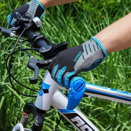Miniatura 6 de B-Forest Guantes de ciclismo, guantes de bicicleta de carretera con dedos completos, guantes de ciclismo para hombre, guantes de montar en montaña