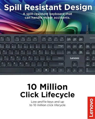 Miniatura 5 de Lenovo Teclado USB-C con cable 305 con teclado numérico, teclado de tamaño completo, diseño delgado, negro, conectividad USB-C, función dedicada