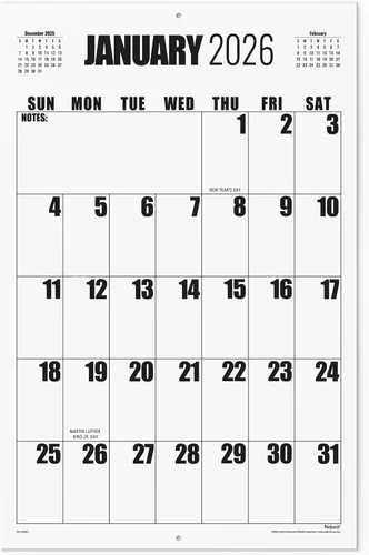 Calendario de pared 2026-2027, calendario Nekmit 2026 de enero de 2026 a julio de 2027, 22 3/4 pulgadas x 14 3/4 pulgadas, calendario de pared de