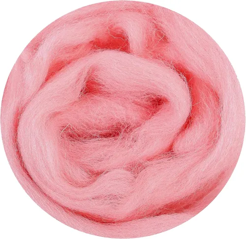 Miniatura 44 de 24 tipos de lana rosa, 4.23 oz (120 g), adecuado para fieltro húmedo y fieltro de aguja de telas hiladas de lana. Un paquete de prueba está Tonos