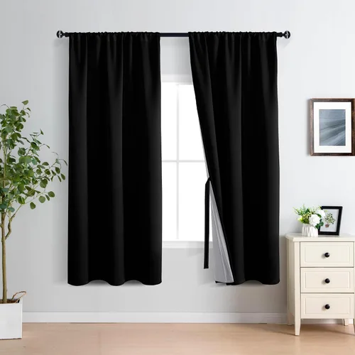 Miniatura 30 de XWZO Cortinas Opacas 100% Blancas - Cortinas de Bloqueo Total de Calor y Luz con Forro Negro para Dormitorio/Cuarto de Lavado, Paneles de Ventana