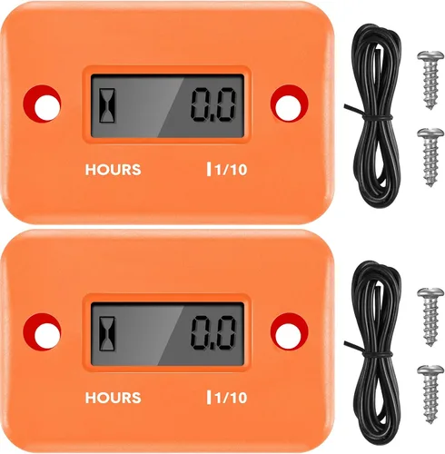 Miniatura 9 de 2 Piezas Medidor de Hora Inductivo para Motor de Gasolina Cortacésped Moto de Tierra Motocicleta Motocross Moto de Nieve Karting Marino ATV Barco