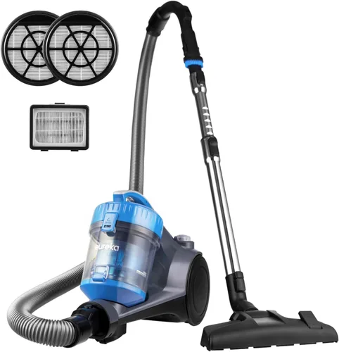 Eureka Aspiradora sin bolsa de cilindro, aspiradora ligera para alfombras y suelos duros, con filtro, azul, Whirlwind NEN110B
