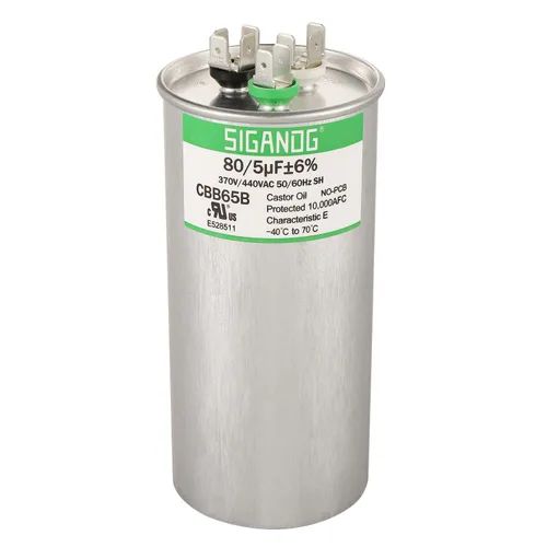 80/5 uF 80+5 MFD 370V o 440V CBB65 Capacitor Redondo de Arranque de Doble Funcionamiento 80 5 uF MFD 370 440 Voltios VAC para Condensador de
