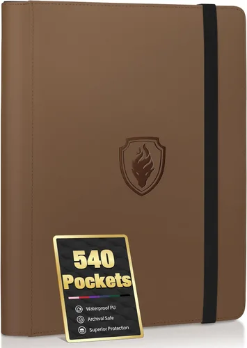 Miniatura 14 de Fabmaker - Carpeta de tarjetas prémium con 9 bolsillos para 360 tarjetas, carpeta de tarjetas coleccionables de poliuretano resistente, álbum