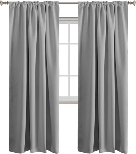 Miniatura 101 de Turquoize Cortinas Opacas para Tratamiento de Ventana con Trabillas Traseras para Sala de Estar/Dormitorio, Tratamientos de Ventana con Aislamiento