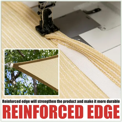 Miniatura 5 de Royal Shade Toldo rectangular de tela para patio al aire libre, 14 x 14 pies, color beige, RTAPS14 - UPF50+ 95% de bloqueo UV, resistente, permeable