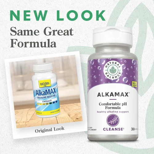 Miniatura 2 de Natural Balance AlkaMAX Fórmula de pH cómodo Suplemento de apoyo alcalino saludable Calcio, magnesio, potasio, glicina y DGL 30 cápsulas
