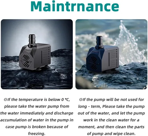 Miniatura 8 de FREESEA Bomba sumergible para acuario: 30 W 550 GPH bombas de agua silenciosas ajustables con elevación de 7.2 pies de altura para estanques