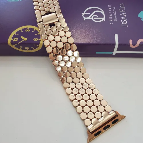Miniatura 2 de Correas de Metal Dorado Compatibles con Apple Watch Band 38mm 40mm 41mm 42mm 44mm 45mm 46mm 49mm Pulsera de Cadena Elegante para iWatch Series 11 10