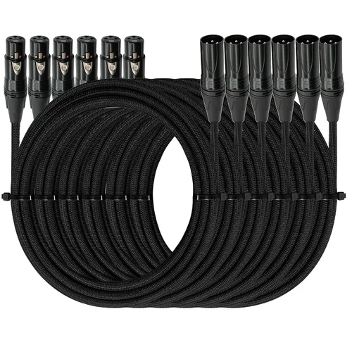 Miniatura 12 de Cable XLR a XlR de alta calidad (3 pies 1 paquete) conector de cable equilibrado con cancelación de ruido, cables de micrófono XLR de 3 pines, cable