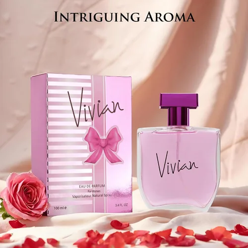 Miniatura 4 de Vivian - Fragancia floral frutal de larga duración - Notas superiores de bayas rojas y rosa - Fragancia base de crema brulee y caramelo - Sin