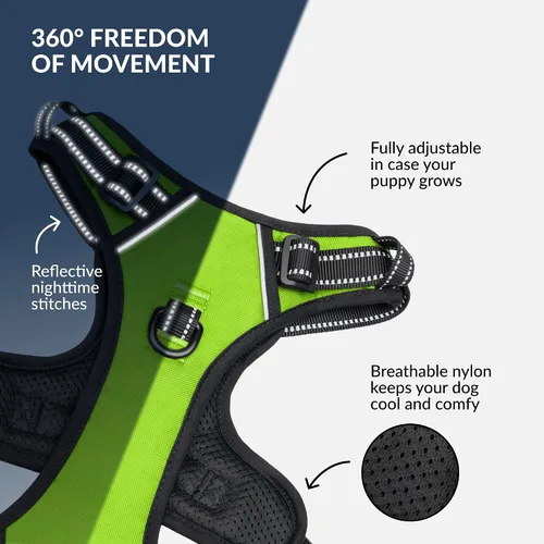 Miniatura 3 de CollarDirect Arnés reflectante sin tirones para perro, con asa y clip frontal, chaleco acolchado suave ajustable para perros pequeños a grandes
