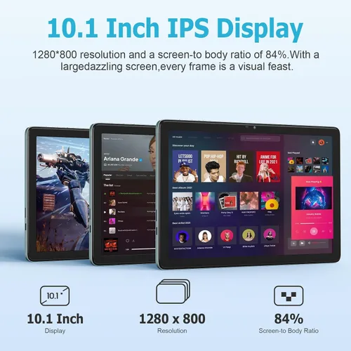 Miniatura 2 de Tablet Android de 10.1 pulgadas, tabletas Android 14 con 128GB+8 (4+4 expandir) GB, 2.4+5G WiFi Tablet PC con pantalla táctil FHD IPS, cámara dual