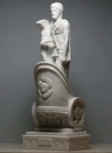 Miniatura 5 de Ares Mars Dios de la guerra Carro griego fundido mármol estatua escultura Figura 9.84