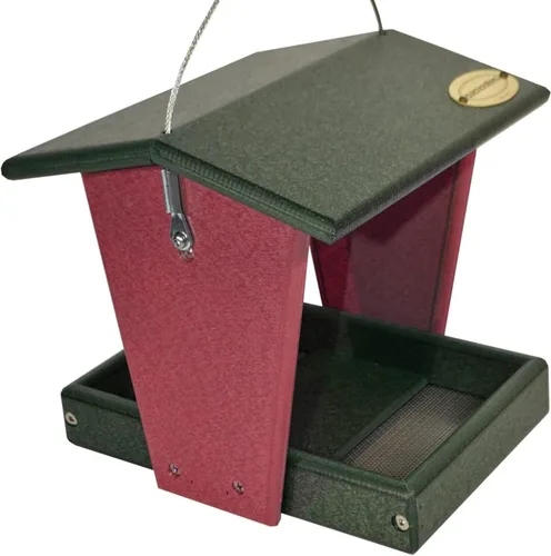 Miniatura 10 de DutchCrafters Comedero grande de plástico colgante para pájaros – Comedero para pájaros con tolva cubierta de polietileno para aves silvestres al