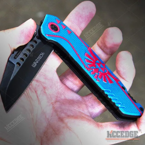 Miniatura 4 de KCCEDGE BEST CUTLERY SOURCE EDC - Cuchillo de bolsillo para camping, accesorios de caza, cuchillo plegable de borde afilado para equipo de Azul