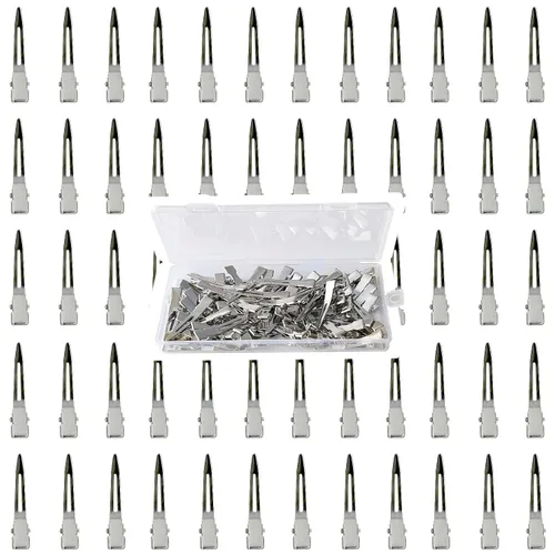 Miniatura 7 de HiJeaton 24 piezas de pinzas de metal con pico de pato para mujeres, para peinar y dividir el cabello, horquillas plateadas para cabello largo
