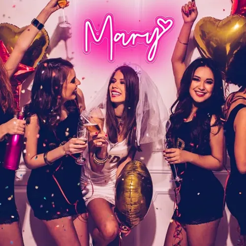 Miniatura 4 de Letrero de neón grande con el nombre Mary para decoración de pared, luz de neón LED con el nombre Mary para dormitorio de niños, decoración