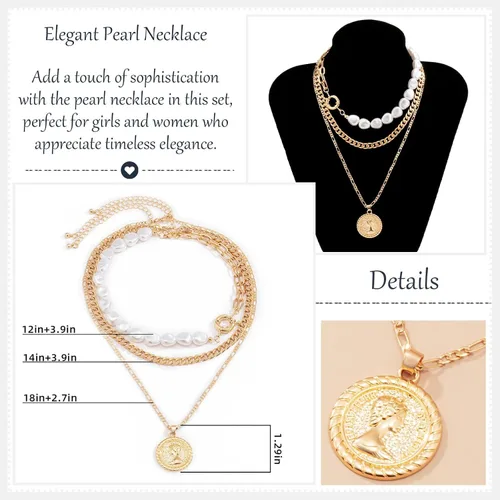 Miniatura 29 de Long tiantian Collares en capas para mujer, joyería occidental para mujer, collar de moneda apilable, collar de país, moderno, bohemio, verano