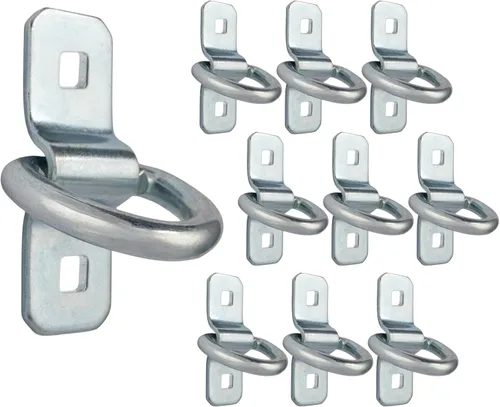 Miniatura 11 de Cavo 10 PCS anclajes de amarre de anillo en D de acero de 1/4", kit de anillos de amarre resistentes de 2400 libras para remolque, camioneta, zinc