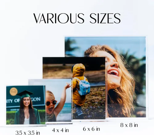 Miniatura 3 de Bloque de fotos acrílico, regalos de fotos personalizados, 3.5 x 3.5 pulgadas 0.6 pulgadas de grosor Impresión acrílica personalizada