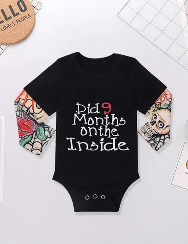 Miniatura 4 de Ropa de bebé niño, estampado de letras de manga larga mameluco ropa de bebé para niño