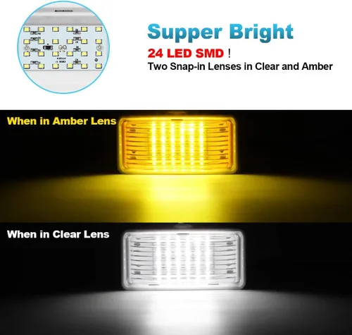 Miniatura 3 de Partsam Luz LED rectangular para porche RV con interruptor de encendido/apagado, lámpara exterior de casa rodante, repuesto para casas rodantes