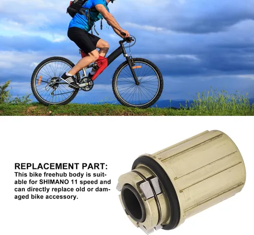 Miniatura 5 de Sorandy Cuerpo de rueda libre de cubo de 11 velocidades, cuerpo Freehub de 11 velocidades con aleación de aluminio, 2 rodamientos, cuerpo Freehub
