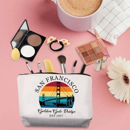 Miniatura 5 de TSOTMO Golden Gate Bridge Zipper Bolsa Cosmética San Francisco Regalo Puente Regalo San Francisco Accesorios de Viaje Bolsa Para Viajero, San