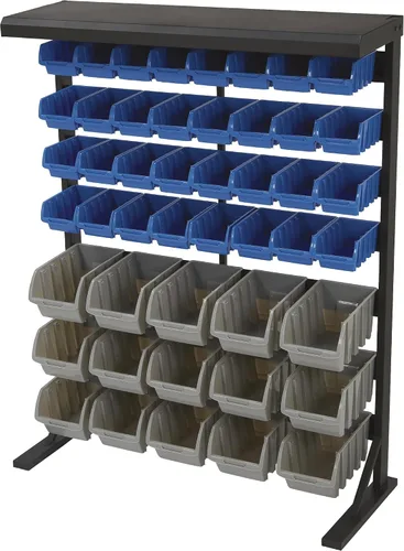 Strongway Unidad de almacenamiento a granel de un solo lado con 47 contenedores surtidos, 36 1/2 pulgadas de ancho x 14 pulgadas de profundidad x 46