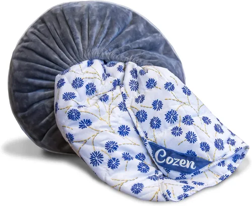 Flippy Cozen - Cojín de forro polar portátil 2 en 1 para adultos, solución versátil de comodidad para el hogar y compañero de viaje, compacto, Gris