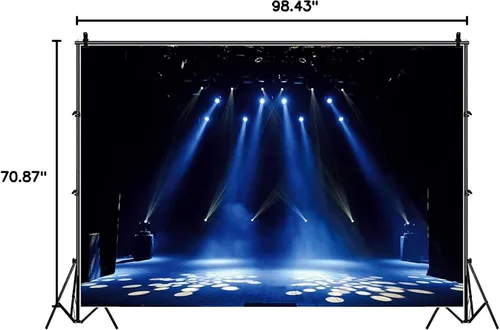 Miniatura 7 de Yeele Proyector de escenario de lujo de 8 x 6 pies, cartel en vivo, noche sombría, fotografía escénica, fondo, superestrella, drama, espectáculo