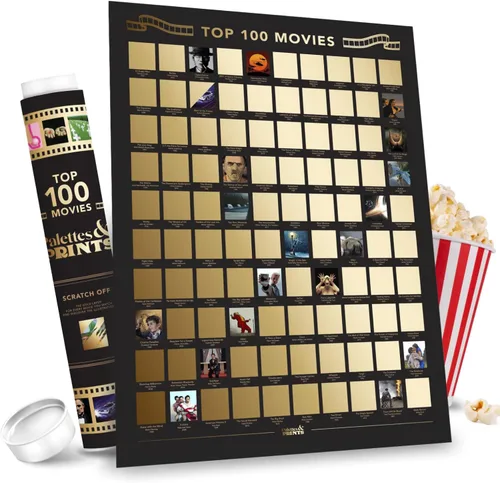 Premium Póster de 100 Películas para Rascar - Pósteres Clásicos de Películas para Sala de Cine - Póster de Película para Rascar - Impresionante Obra