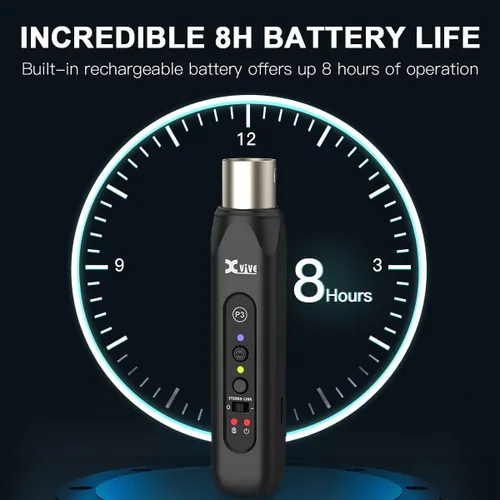 Miniatura 6 de Xvive P3D Bluetooth XLR receptor par para mezclador de audio, PA activo, sistemas DJ