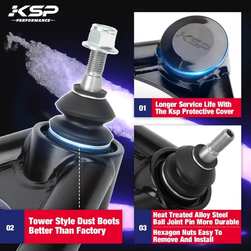 Miniatura 4 de KSP PERFORMANCE - Kit de brazos de control superiores ajustables de 1 a 4 pulgadas
