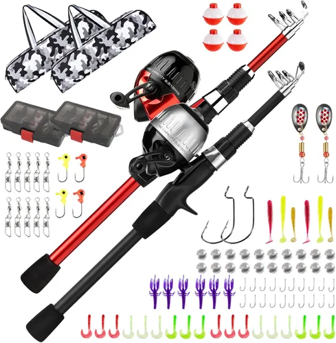 Miniatura 10 de WIDDEN Kids Fishing Pole, Youth Fishing Rod and Reel Combo - Telescopic Portable Fishing Pole with Tackle Box Bag Starter Anglers Set, Fishing Gear