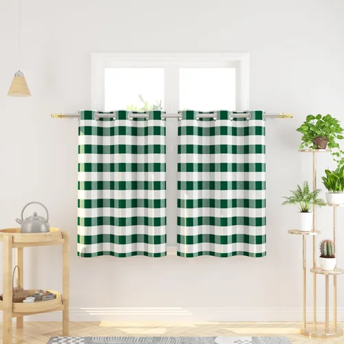 Miniatura 40 de Cortinas de 24 pulgadas de largo con diseño Buffalo Check Gingham Plaid para ventanas de cocina y baño, tratamiento para ventanas con 2 paneles