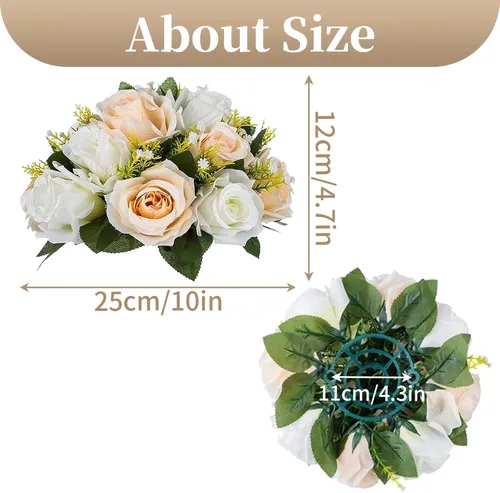 Miniatura 6 de Sziqiqi Flores de Rosas de Seda Artificial Flores Artificiales para Decoraciones de Centros de Mesa de Fiestas de Boda Flores Decorativas
