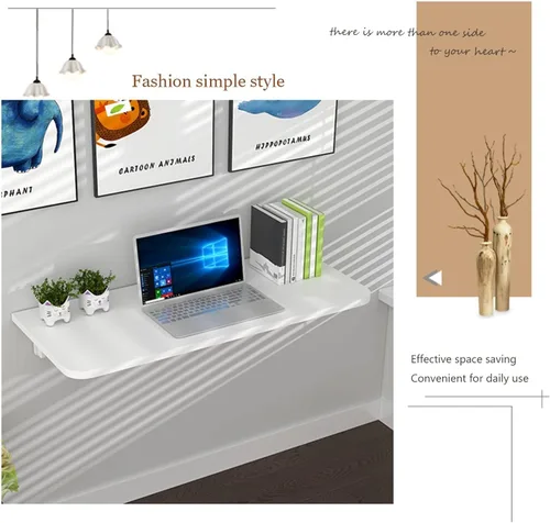 Miniatura 2 de Mesa plegable montada en la pared, ahorro de espacio, escritorio para computadora, mesa de lavandería, mesa plegable de pared para ropa plegable